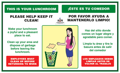 Lunchroom Cleanliness Poster Bilingual
