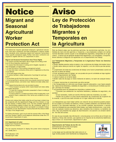 Migrant & Seasonal Agricultural Worker Protection Bilingual