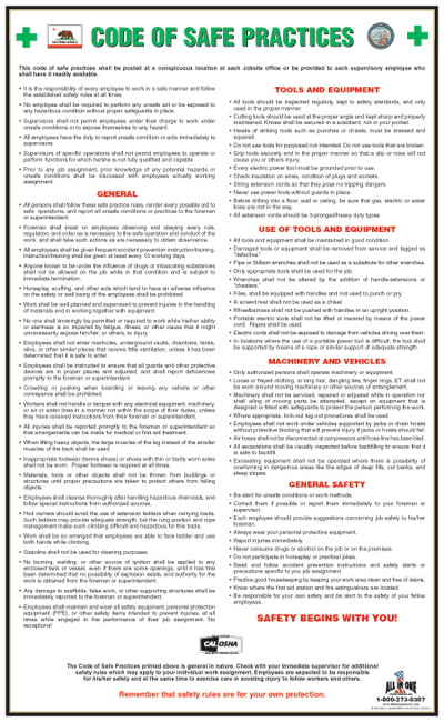 California Code of Safe Practices