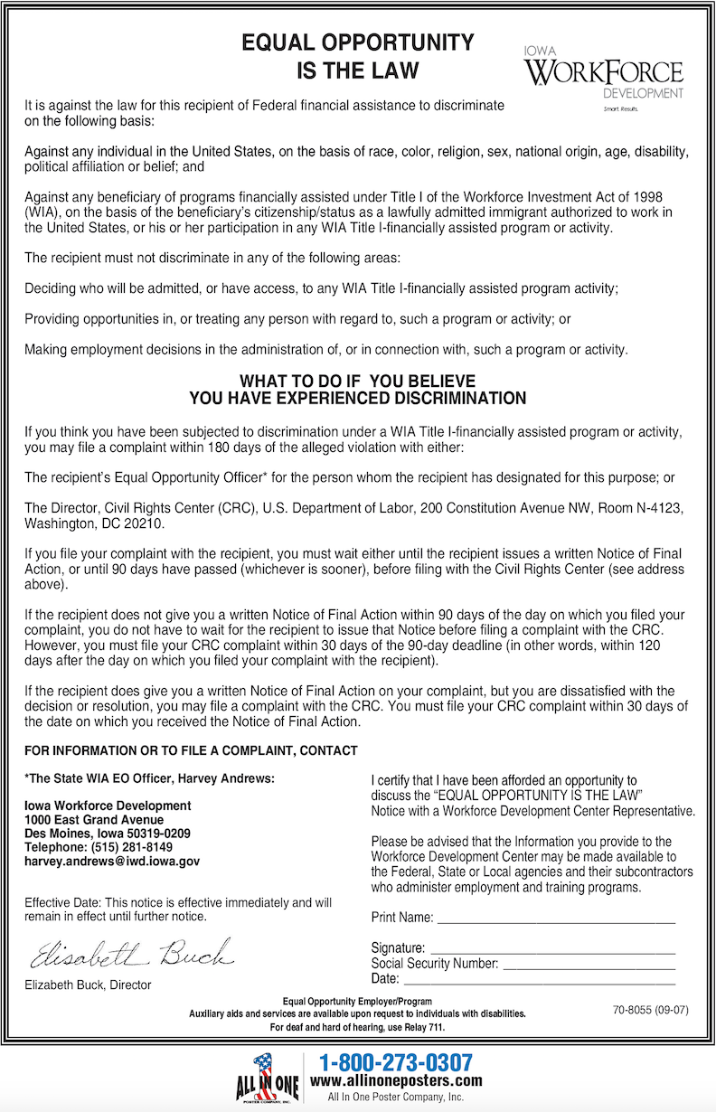 Iowa EEOC for WIA