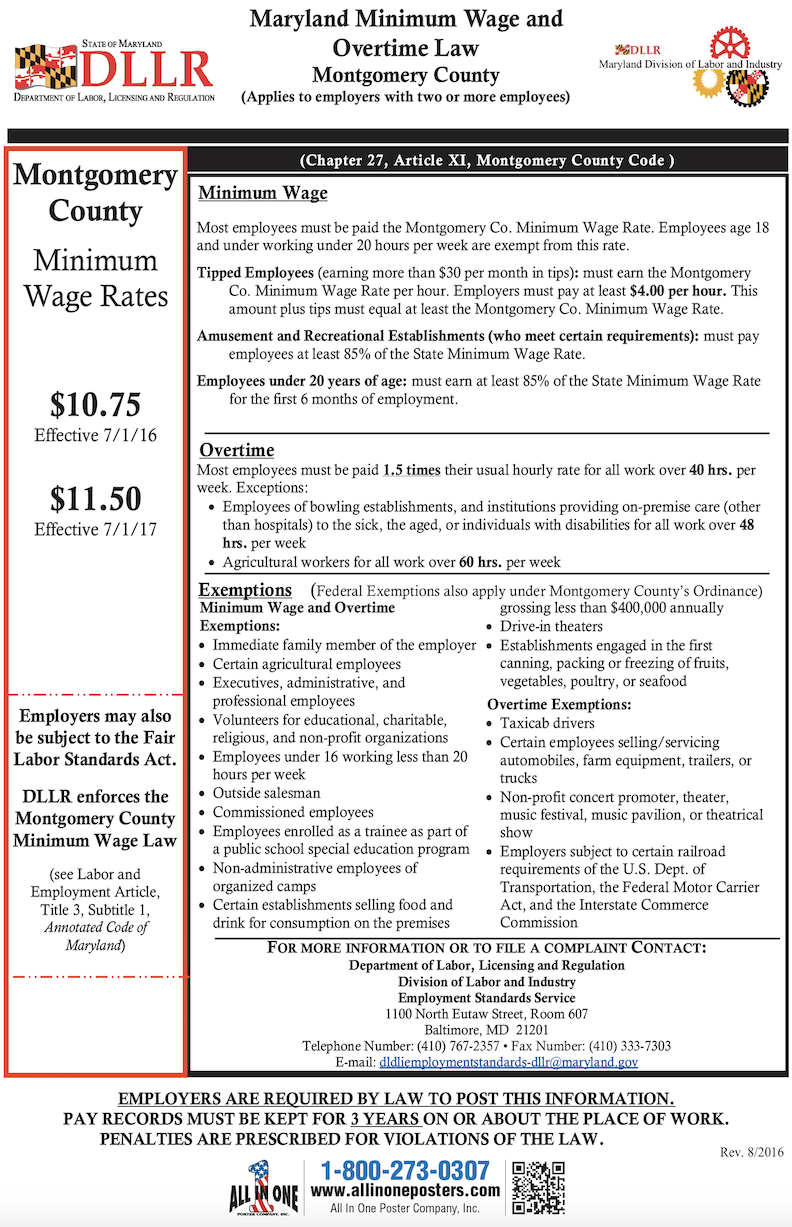 2026 Montgomery County Minimum Wage