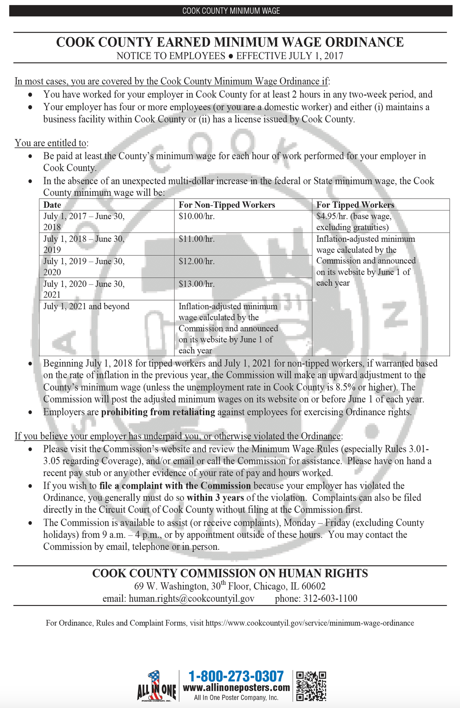 2026 Cook County Minimum Wage & Paid Sick Leave