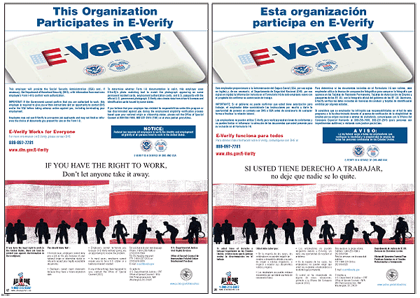 E-Verify Poster and Right To Work
